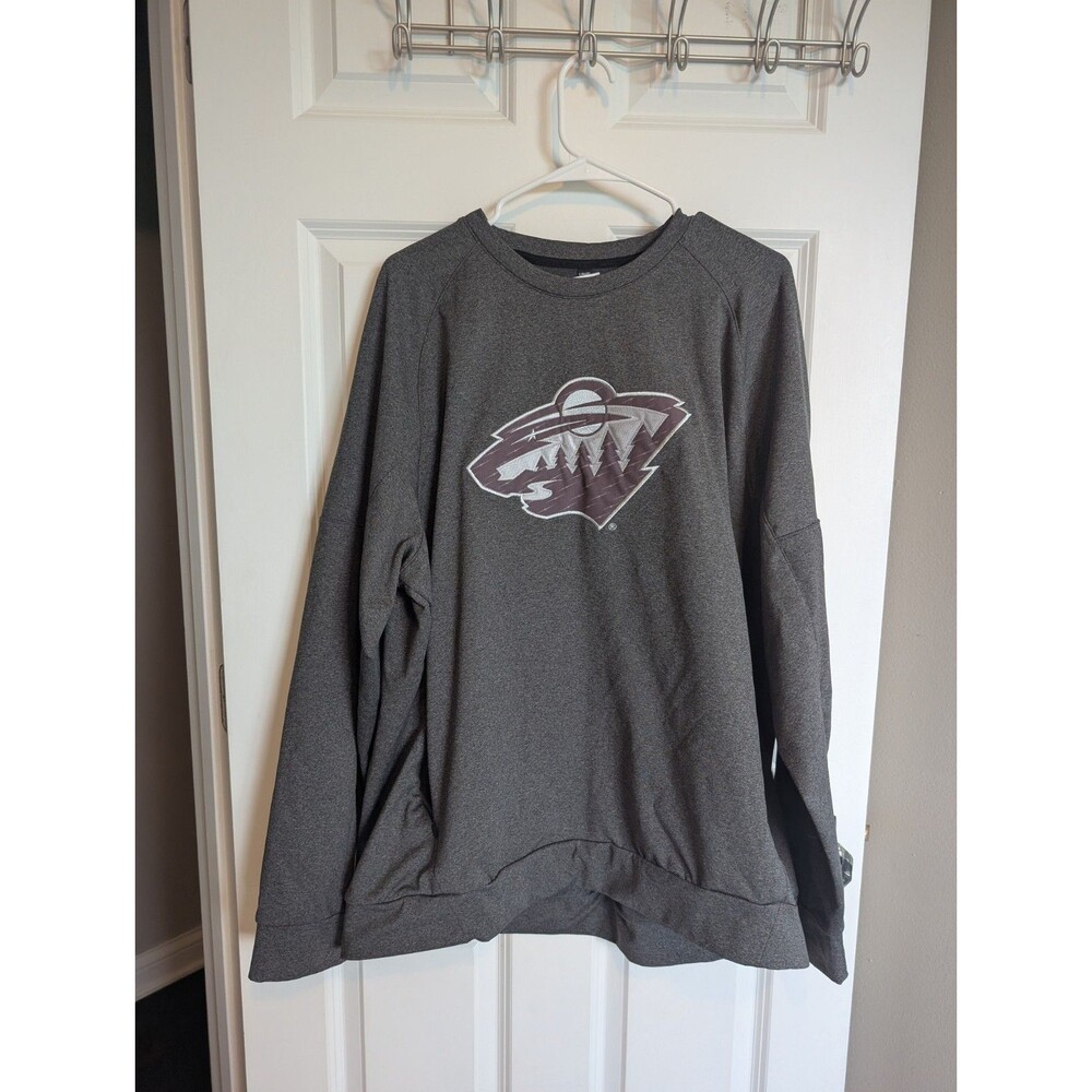 2xl UNRL x MN Wild Crossover Grey Large Logo Sweatshirt XXL Minnesota Hockey